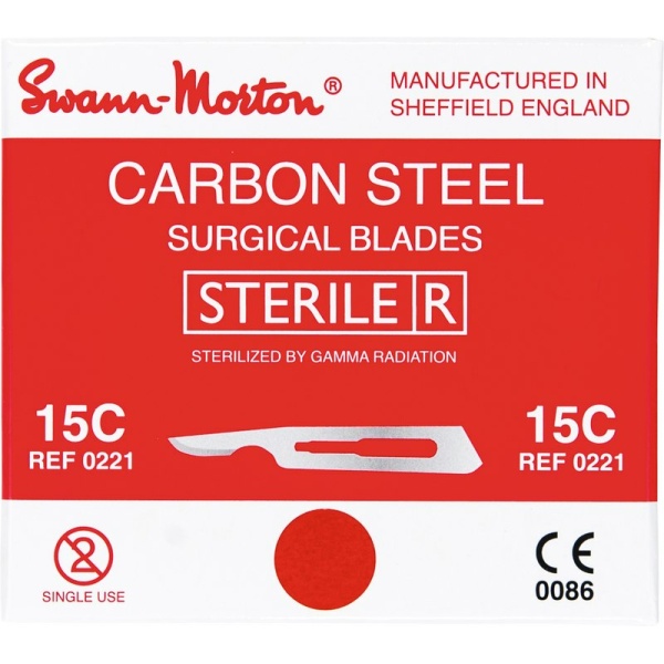 Swann-Morton  100 τεμ  νυστερια Nr. 15C Carbon Steel